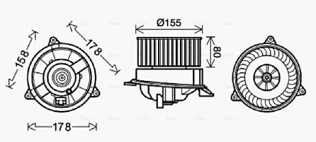 Вентилятор салона ford focus i (98-) AVA QUALITY COOLING FD8495