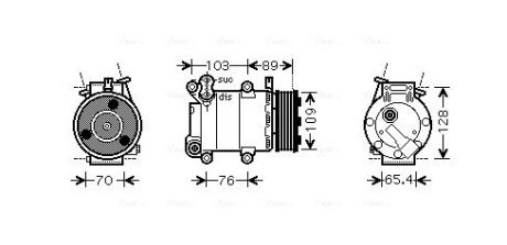 AVA FORD Компресор кондиціонера FOCUS II 2.0 05-, VOLVO AVA QUALITY COOLING FDAK392