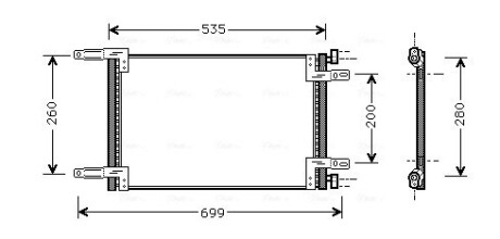 AVA FIAT Радіатор кондиціонера (конденсатор) 1.2/1.9D 01- AVA QUALITY COOLING FT5248 (фото 1)