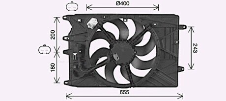 Вентилятор радіатора AVA QUALITY COOLING FT7615