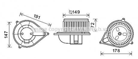 AVA FIAT Вентилятор салону Ducato 99- AVA QUALITY COOLING FT8426