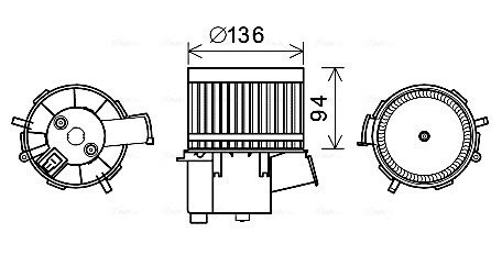 Вентилятор отопителя салона Fiat 500 (08-)/Ford KA (08-16) AVA AVA QUALITY COOLING FT8448