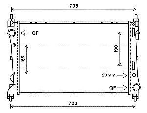 Радиатор охлождения fiat doblo (152, 263) (09-) 1.3 mjtd (ava) AVA QUALITY COOLING FTA2449