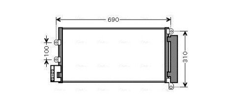 AVA FIAT Радіатор кондиціонера (конденсатор) Linea 1.3/1.6D 07- AVA QUALITY COOLING FTA5356D