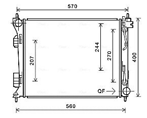 Радиатор охлаждения двигателя Hyundai Accent (11-17) 1.6 CRDi AT AVA AVA QUALITY COOLING HY2270