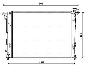 Радіатор охолодження двигуна HYUNDAI TUCSON/ KIA SPORTAGE (2010) (Ava) AVA QUALITY COOLING HY2285