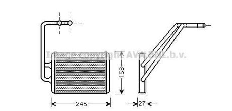 Радиатор отопителя Hyundai Elantra(00-), Coupe (01-) AVA QUALITY COOLING HY6121 (фото 1)