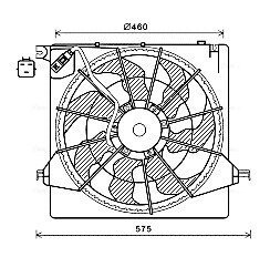 AVA HYUNDAI Вентилятор радіатора (дифузор в зборі) SANTA FE II 09- AVA QUALITY COOLING HY7562