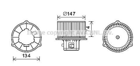 Вентилятор отопителя салона Hyundai Santa Fe 2.0i 2.4i 2.7i (00-) AVA AVA QUALITY COOLING HY8354