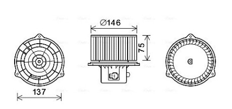 Вентилятор отопителя салона Hyundai Matrix (01-) AVA AVA QUALITY COOLING HY8403