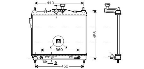 Радіатор Getz 1.3 i Aut. 08/02- (AVA) AVA QUALITY COOLING HYA2100 (фото 1)