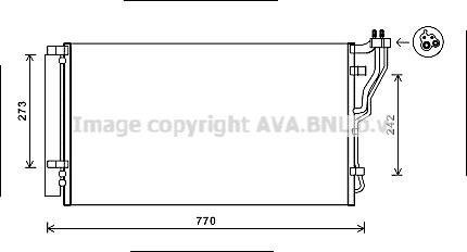 Конденсор Sonata VlI 2.0 i 06/09- AVA QUALITY COOLING HYA5246D (фото 1)