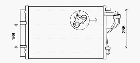 AVA HYUNDAI Радіатор кондиціонера (конденсатор) з осушувачем ELANTRA V 1.6, 1.8 10-, i30 1.4, 1.6 11- AVA QUALITY COOLING HYA5308D