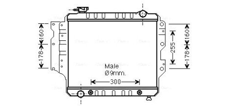 AVA JEEP Радіатор сист. охолодження двиг. WRANGLER 92-95 AVA QUALITY COOLING JE2022