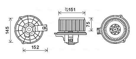 Вентилятор отопителя салона Kia Rio (05-10) AVA AVA QUALITY COOLING KA8234