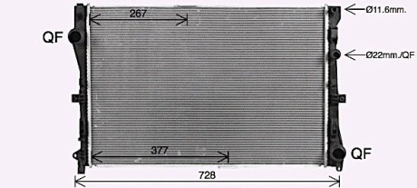 Радіатор системи охолодження двигуна AVA QUALITY COOLING MS2728 (фото 1)