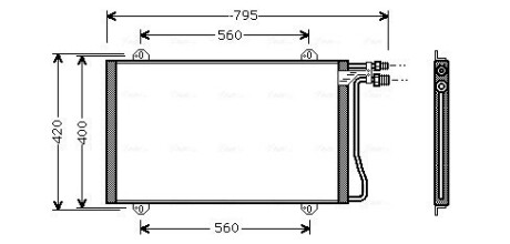 Радиатор кондиционера mb sprint w901 mt/at 95- AVA QUALITY COOLING MS5219