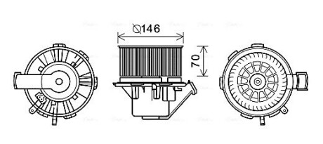 Вентилятор салона mb, vw AVA QUALITY COOLING MS8648