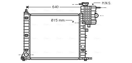 Радіатор охолодження MERCEDES VITO I W638 (96-) (AVA) AVA QUALITY COOLING MSA2264