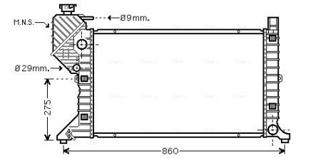 Радіатор охолодження mercedes sprinter w 901-905 (95-) (ava) AVA QUALITY COOLING MSA2300