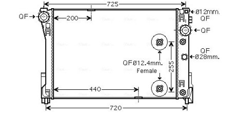 Радіатор системи охолодження двигуна AVA QUALITY COOLING MSA2546 (фото 1)