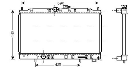 AVA MITSUBISHI Радіатор охолодження двиг. GALANT VIII 2.0 96- 2.4 99-, 2.5 96- AVA QUALITY COOLING MT2123