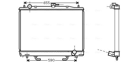 Радиатор охлаждения двигателя Mitsubishi Pajero 3,2d 00> 07> AT AVA AVA QUALITY COOLING MT 2163