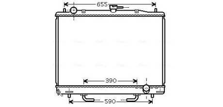 Радіатор охолодження MITSUBISHI PAJERO (06-) 3,0/3,8 АТ (AVA) AVA QUALITY COOLING MT2170 (фото 1)