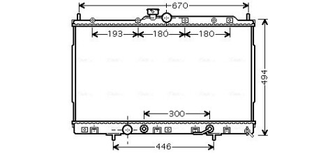 Радиатор охлаждения двигателя Mitsubishi Outlander (02-07) 2,4i AT AVA AVA QUALITY COOLING MT2185 (фото 1)