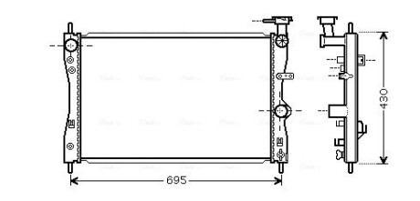 Радіатор системи охолодження двигуна AVA QUALITY COOLING MTA2172