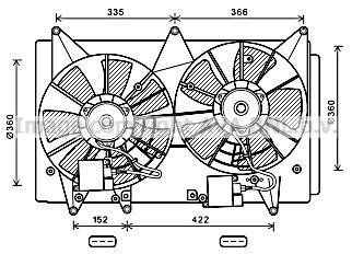 MAZDA Вентилятор радіатора CX-7 2.3 06- AVA QUALITY COOLING MZ7547 (фото 1)