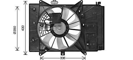 AVA MAZDA Вентилятор радіатора 6 універсал 2.2 12-, CX-3 2.0 15-, 2 1.5 D 14- AVA QUALITY COOLING MZ7555