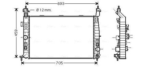 AVA OPEL Радіатор системи охолодження двигуна Meriva A 1.7DTi 03- AVA QUALITY COOLING OL2348