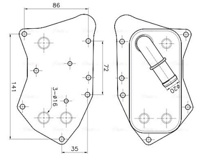 Охолоджувач оливи AVA QUALITY COOLING OL3749