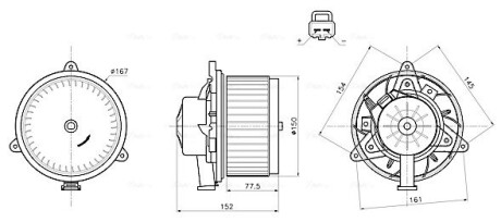 Вентилятор отопителя салона Chevrolet Cruze (09-), Malibu (11-16)/Opel Insignia AVA QUALITY COOLING OL8752