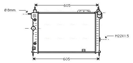 AVA OPEL Радіатор ASTRA 2.0 I 91- AVA QUALITY COOLING OLA2029