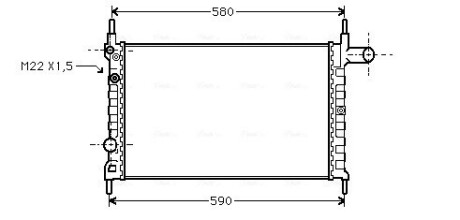 Радіатор KAD E/COMB A 13/14/16 90- (Ava) AVA QUALITY COOLING OLA2150