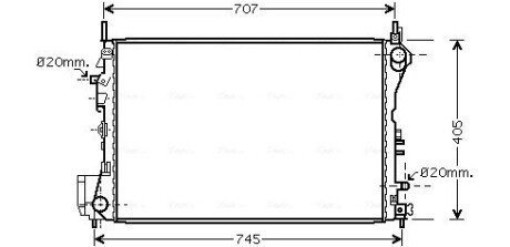 AVA OPEL Радіатор сист. охолодження двиг. VECTRA C 3.0 CDTI 03- AVA QUALITY COOLING OLA2395