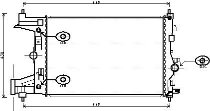 AVA OPEL Радіатор сист. охолодження двиг. Astra J, Chevrolet Cruze 1.6/1.8 09- AVA QUALITY COOLING OLA2545