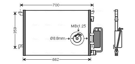 Радіатор кондиціонера Opel Vectra C 02>08 AVA AVA QUALITY COOLING OLA5333D