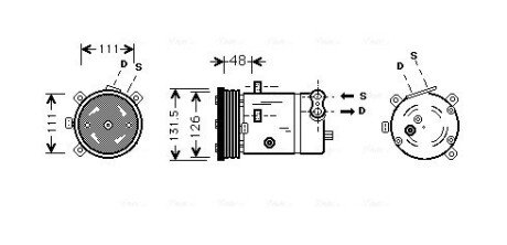 AVA OPEL Компресор кондиціонера Astra F, Calibra A, Vectra A AVA QUALITY COOLING OLAK280