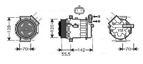 Компресор AVA QUALITY COOLING OLAK447 (фото 1)