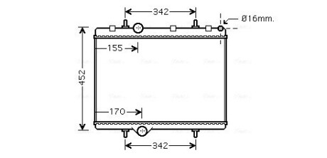 Радіатор охолодження berlingo/xs pic/partner d(ava) AVA QUALITY COOLING PE2281