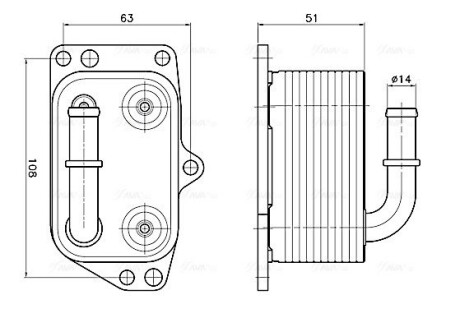 AVA CITROEN Оливний радіатор (без корпуса) C4/5, Jumpy 2.0HDI 11-, Peugeot 307/407, Expert AVA QUALITY COOLING PE3433