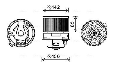 Вентилятор отопителя салона Citroen C4 (10-)/Peugeot 308 (08-14) AVA AVA QUALITY COOLING PE8371