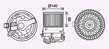 Вентилятор отопителя салона Citroen C3 (16-)/Peugeot 2008 (13-) AVA AVA QUALITY COOLING PE8558