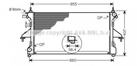 AVA CITROEN Радіатор охолодження Jumper, Peugeot Boxer 2.2HDi -AC 06- AVA QUALITY COOLING PEA2304 (фото 1)