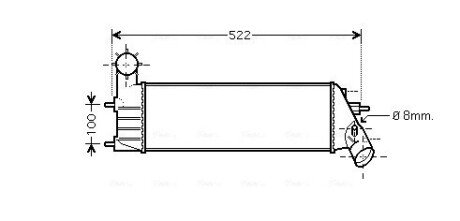 AVA CITROEN Інтеркулер C8 2.0, 2.2 02-, FIAT, LANCIA, PEUGEOT AVA QUALITY COOLING PEA4261