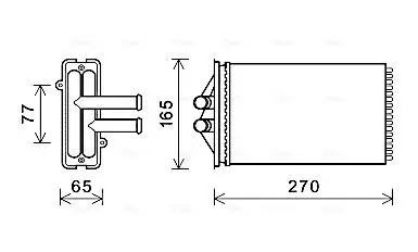 AVA PORSCHE Радіатор опалення 911 04-, BOXSTER 09-, CAYMAN 06- AVA QUALITY COOLING PRA6082