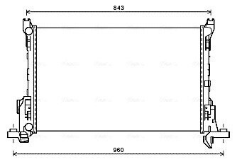 AVA FIAT Радіатор охолодження двиг. TALENTO 1.6 D 16-, OPEL, RENAULT AVA QUALITY COOLING RT2623